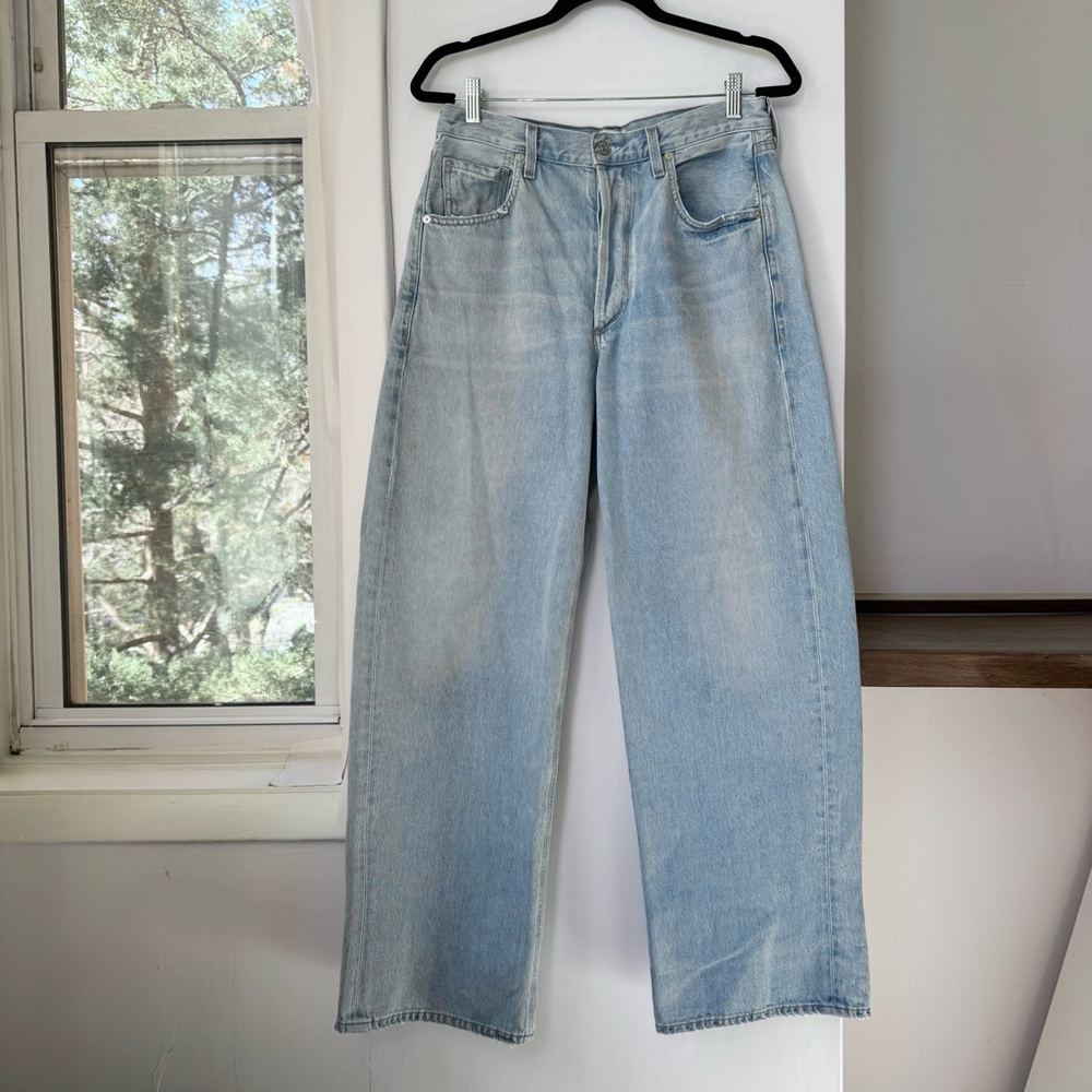 Citizens of Humanity Ayla Baggy Cuffed Crop Wide Leg Jeans Gemini Light Blue 28 - Picture 5 of 15